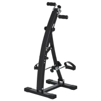 HOMCOM Bicicleta estática con Pedales Brazos y Piernas de Sofá o Butaca con Pantalla LED, Altura e Intensidad Ajustable, Negro, 40x42,5x100 cm(m-1)