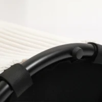 HOMCOM Pouf Aufbewahrung 32 l Wohnzimmerhocker aus Cordflor mit Deckel max. 120 kg Tragkraft, für Flur, Schlafzimmer, Wohnzimmer, Beige(m-4)