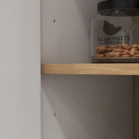 HOMCOM Credenza Cucina Alta con porta mensole regolabili nicchia centrale 2 passacavi, Buffet armadio di archiviazione 2 armadi, bianco| Aosom Italy(m-3)