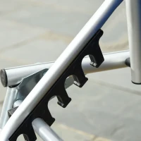 Outsunny Sonnenliege klappbar mit mehrfach verstellbarer Rückenlehne und abnehmbarer Kopfstütze aus Aluminium und Textilen in Blau(m-5)