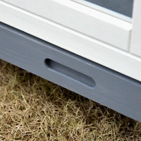 PawHut Villa in legno gabbia per conigli per conigli con vassoio scorrevole, porta bloccabile, coperchio apribile grigio(m-3)