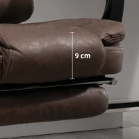 Vinsetto Silla de oficina ejecutiva con masaje y calefacción altura ajustable respaldo reclinable tela de microfibra Marrón(m-5)