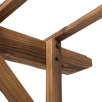 Outsunny Arco da Giardino Arco a Fiori Stile Esotico dim. 140L x 65l x 200H cm Legno di Abete(m-3)