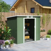 Outsunny Garden Storage Shed w/ window Double Door Green(m-2)