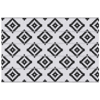 Outsunny Grafischer Outdoor-Teppich - Doppelseitig verwendbar 2 Muster - Maße 2,74L x 1,82B m - Hochdichtes PP 310 g/m² Schwarz Weiß