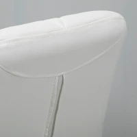 HOMCOM Set 2 Barhocker mit Höhenverstellung, Metallbasis und PU-Ledersitz, Hocker mit Rückenlehne und Fußstütze, 51,5x57,5x93-114,5cm, Weiß(m-4)