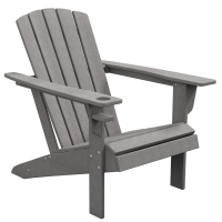 Outsunny Silla de jardín, diseño ergonómico, resistente a la intemperie, HDPE, Gris, 75x87x90 cm