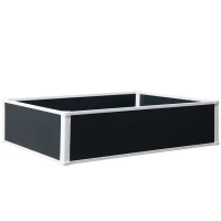 Outsunny Huerto elevado, Macetero, con función de drenaje, Protección contra plagas, Plástico, Gris, 120x90x30 cm(m-1)