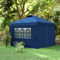 Outsunny Cenador carpa pop-up plegable 3x3 altura ajustable paredes laterales ventilaciones ventanas bolsa de transporte con ruedas(m-5)