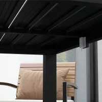 Outsunny Tavolo da Giardino Espandibile Rettangolare per 6-8 Persone, in Alluminio, 180/240L x 94l x 73H cm, Nero(m-3)