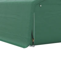 Outsunny Garaje carpa acero galvanizado robusto PE alta densidad 180 g/m² impermeable Anti-UV 6x3 m Verde(m-4)