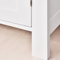 kleankin Meuble de Salle de Bain, Meuble Gain de Place Polyvalent avec Armoire 2 Étagères 2 Portes Poignées en MDF 60 x 30 x 80cm Blanc(m-4)