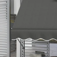 Outsunny Toldo retráctil autoportante manual, 1,5x1,2x2,1-3 m, inclinación ajustable, metal aluminio poliéster Gris oscuro(m-4)