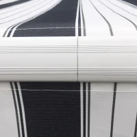 Outsunny Marquesina, Protección Solar, retráctil, con manivela, marco de metal, poliéster, Azul + Blanco, 3,95x2,45x3,50 m(m-5)