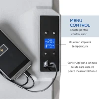HOMCOM Frigider Auto de 50L cu Panou Touch, Mâner și 2 Roți, 58.6x37.8x54.5 cm, Gri(m-5)