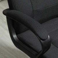 Vinsetto Silla de oficina con ruedas silla ejecutiva ergonómica giratoria con altura ajustable de lino Negro(m-5)
