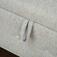 HOMCOM Panca Baule 2 in 1 in Tessuto Effetto Lino con Gambe in Legno, 146,5 x 49 x 72 cm, Grigio(m-3)