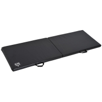 HOMCOM Gymnastikmatte Yoga Pilates Fitness faltbar tragbar 180L x 60B x 5H cm synthetisches Material Schwarz