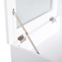 HOMCOM Camerino Design Scandinavo Tavola Da Trucco Multi-rangements Miroir Pieghevole 60L x 50l x 86H cm Pino E MDF Bianco(m-4)
