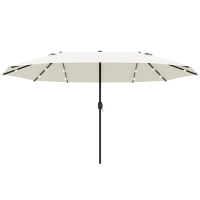 Outsunny Sombrilla Oval Blanco Crema 440x256 cm