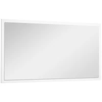 HOMCOM Wandspiegel rechteckig 70 x 40 cm, 20 mm dickes Glas, für Wohnzimmer, Schlafzimmer, Badezimmer, weiß(m-1)