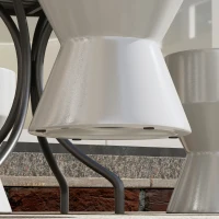 Outsunny Tabouret de jardin en céramique 120kg Ø33 x 45,5 cm Résistant aux intempéries Gris clair(m-4)