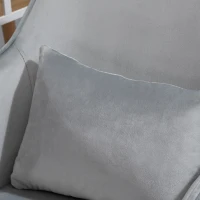 Vinsetto Silla de Oficina de Terciopelo con Masajeador y Cojín Lumbar Integrado Altura Ajustable Giratoria 360° Gris Claro(m-5)