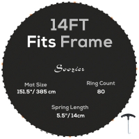 SPORTNOW Tapete de Repuesto para Trampolín Lona de Salto de Repuesto Compatible Trampolín 4,3 m y resortes de 14 cm