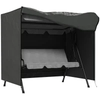 Outsunny Telo di Copertura per Dondolo da Giardino in Tessuto Oxford, 177 x 114 x 152 cm, Grigio Scuro(m-1)