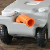 Outsunny Serbatoio d'Acqua Portatile da 75 Litri con Indicatore di Livello, 3 Ruote e Maniglia per Campeggio, Grigio(m-4)
