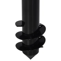 Outsunny Strand-Sonnenschirmständer - Bodenanker zum Eindrehen - Sonnenschirmbefestigung - Sonnenschirmhalter mit Schraubenspanner - ABS Schwarz(m-5)