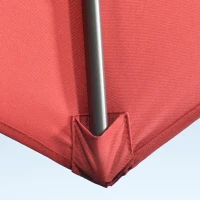 Outsunny Parasol desplazable 3 m octogonal inclinable con manivela y base de acero en Rojo vinoso(m-4)