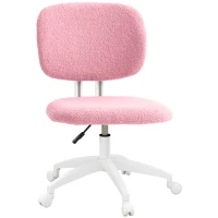 Vinsetto Chaise de Bureau Chaise d'ordinateur pivotante, réglable en hauteur, 48 cm x 53 cm x 80-90 cm, Rose(m-7)