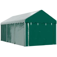 Outsunny Tenda Garage 3 x 6m, Tenda per Auto Resistente con 2 Porte Avvolgibili, Telo 200g PE, Verde(m-5)