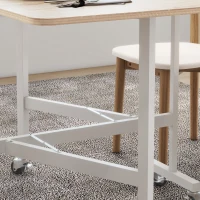 HOMCOM Mesa Plegable Moderna de 2 Extensiones con Ruedas en MDF y Acero 120x80x73 cm Marrón(m-3)