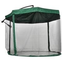 Outsunny Parasol desplazado octogonal con manivela y base en cruz con mosquitera 295x240 cm Verde