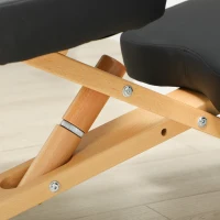 HOMCOM Ergonomischer Haltungssessel mit Kniestsuhl, Höhenverstellbar und Rollen aus Holz, Schwarz(m-4)