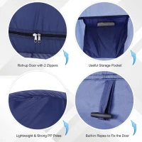 Outsunny Cort de Duș Pop Up Impermeabil cu Intrare cu Fermoar, 100x100x185 cm, Albastru(m-5)
