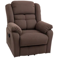 HOMCOM Fauteuil de levage avec fonction de massage et chauffage lombaire, fauteuil inclinable avec télécommandes et poches latérales, marron foncé(m-1)