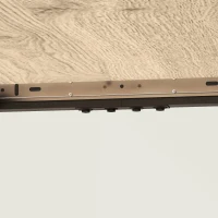 HOMCOM Mesa de comedor plegable mesa extensible 120-160 cm para 6 a 8 personas con patas de acero natural(m-5)