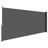 Outsunny Pantalla lateral retráctil 3x1,40 m alu. poliéster anti-UV de alta densidad 180 g/m² Gris oscuro