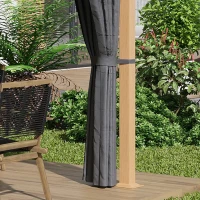 Outsunny Pergola Rettangolare da Giardino con Tende e Tetto in Poliestere, 4 x 3 m, Struttura in Alluminio, Grigio Scuro(m-4)