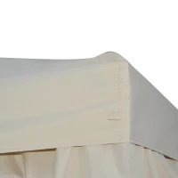 Outsunny Gazebo 3x3 m con doppio tetto e zanzariere rimovibili impermeabili, Beige e Nero(m-4)