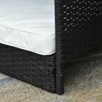 PawHut Casetta per Cani in Rattan con Cuscino, Letto per Cani a Forma di Casa, Cuccia per Cani da Esterno, Telaio in Acciaio, Plastica, 69 x 98 x 70 cm, Marrone Caffè(m-4)