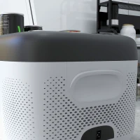 HOMCOM Réfrigérateur Compresseur Portable 15L Réfrigérateur de Voiture -20℃-20℃ 12 / 24V CC et 100-240V CA 56,8x33x26,2 cm Blanc(m-4)