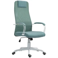 HOMCOM Silla de oficina sillón de oficina función de balanceo altura del asiento ajustable carga 120 kg 58x61x115-125 cm Verde(m-7)