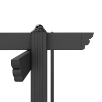 Outsunny Gazebo Pergola 4x4 m mit ausziehbarem Dach, 8 Schrauben und 8 Heringen aus Aluminium, Polyester und Metall, Weiß(m-4)