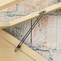 Outsunny Serra con Scaffale, Finestra sul Tetto, Porta con Serratura, Acrilico, Telaio in Legno di Pino, 100 x 56,5 x 178 cm(m-4)