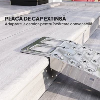 HOMCOM Rampă pentru Motociclete și Biciclete cu Sarcină Maximă 230 kg, 190x22x8 cm, Argintiu(m-8)