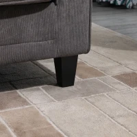 HOMCOM 3-Sitzer-Sofa aus geripptem Samtstoff, Sofa für Wohnzimmer, 197 cm, mit gepolsterten Armlehnen und Rückenlehne, Sofa mit 2 Kissen, massiven Pinienholzbeinen, für Wohnzimmer, Schlafzimmer, Büro, Grau(m-5)